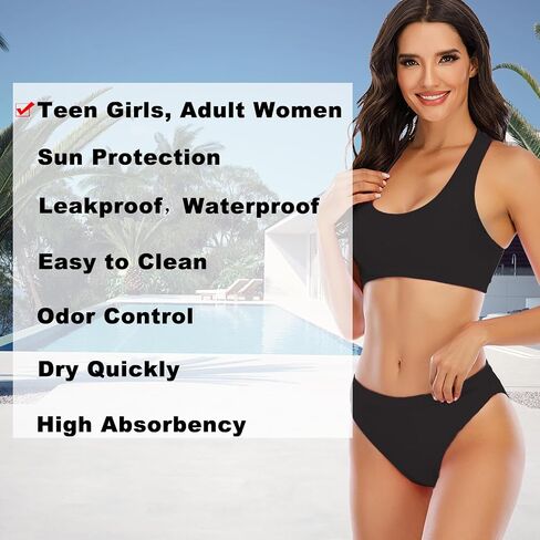 Period Swimwear for Teens Two Piece Swim Bikini Sets Women Period Swimsuit Girls Leakproof Bathing Suits Sporty in Saudi Arabia