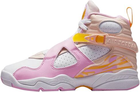 حذاء Jordan Air Jordan 8 Retro (للأطفال الكبار) برتقالي لؤلؤي/وردي قطبي فاتح/أبيض/University 4 Big Kid M in Saudi Arabia