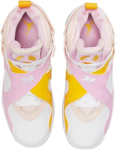 حذاء Jordan Air Jordan 8 Retro (للأطفال الكبار) برتقالي لؤلؤي/وردي قطبي فاتح/أبيض/University 4 Big Kid M in Saudi Arabia