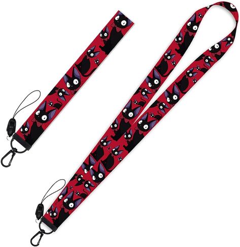 Kikis Cat Delivery Service Lanyard، Anime Kiki's Black Cat Cosplay سلسلة مفاتيح قصيرة طويلة + قصيرة 2 قطعة مجموعة in Kuwait