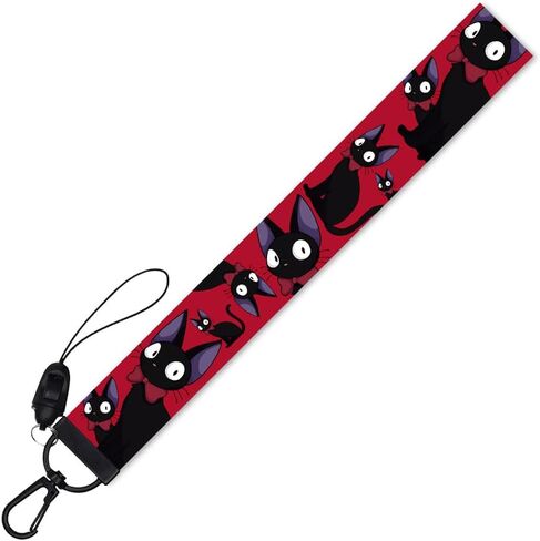 Kikis Cat Delivery Service Lanyard، Anime Kiki's Black Cat Cosplay سلسلة مفاتيح قصيرة طويلة + قصيرة 2 قطعة مجموعة in Kuwait