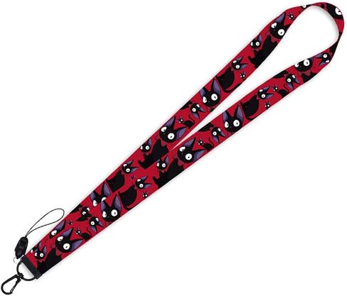 Kikis Cat Delivery Service Lanyard، Anime Kiki's Black Cat Cosplay سلسلة مفاتيح قصيرة طويلة + قصيرة 2 قطعة مجموعة in Kuwait