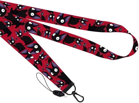 Kikis Cat Delivery Service Lanyard، Anime Kiki's Black Cat Cosplay سلسلة مفاتيح قصيرة طويلة + قصيرة 2 قطعة مجموعة in Kuwait