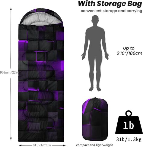 Sleeping Bags for Adults and Kids Backpacking Camping Sleeping Bags for Girls and Boys Lightweight Waterproof Cold/Warm Sleeping Bag for All Season in Saudi Arabia
