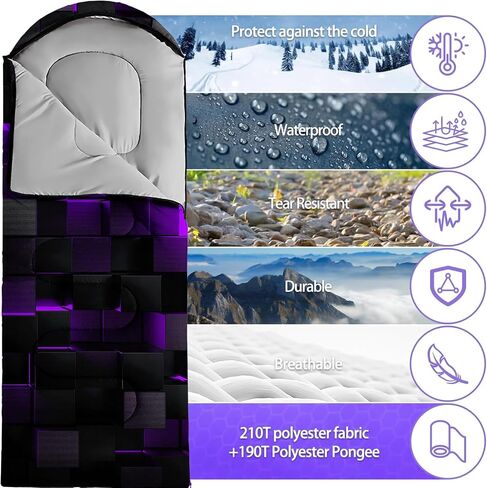 Sleeping Bags for Adults and Kids Backpacking Camping Sleeping Bags for Girls and Boys Lightweight Waterproof Cold/Warm Sleeping Bag for All Season in Saudi Arabia