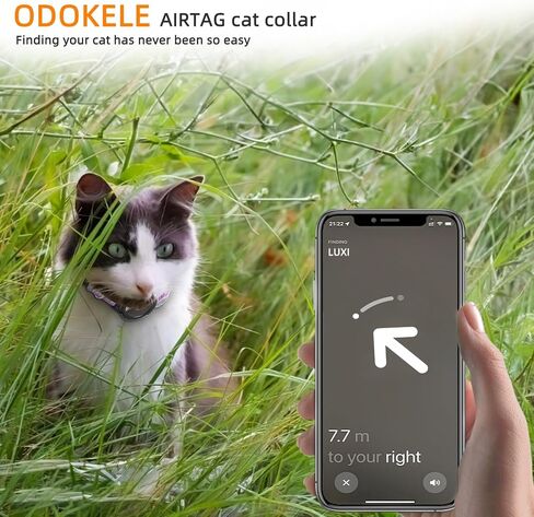 Airtag Cat Collar Breakaway, Reflective Kitten Collar with Apple Air Tag Holder and Bell for Girl Boy Cats, Lightweight Cat Collars for Apple AirTag, Hidden GPS Tracker Holder for Cats, Black (9-13") in Saudi Arabia