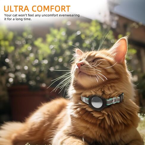 Airtag Cat Collar Breakaway, Reflective Kitten Collar with Apple Air Tag Holder and Bell for Girl Boy Cats, Lightweight Cat Collars for Apple AirTag, Hidden GPS Tracker Holder for Cats, Black (9-13") in Saudi Arabia