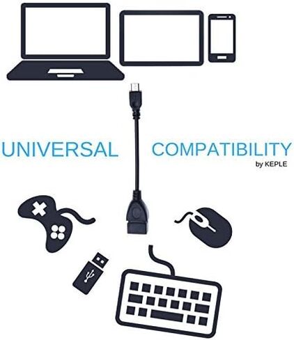OTG Cable Adapter Compatible with Samsung Galaxy S6, S7, Motorola Moto G5, G5S, G5, G, G4, E4, E5, Plus, Play, HTC One M8, M9, LG G6, G4, Sony Xperia Z3, Z5, XZ Premium On-The-Go Micro USB Data Lead in Saudi Arabia