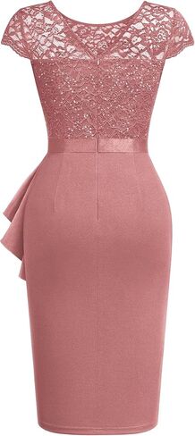 Miusol Women's Elegant Cap Sleeve Sequin Lace Cocktail Dress in Saudi Arabia