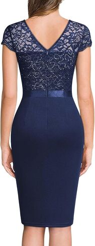 Miusol Women's Elegant Cap Sleeve Sequin Lace Cocktail Dress in Saudi Arabia