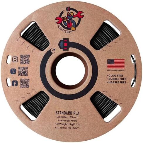 CRAFTYBOY PLA 3D Printer Filament - Black Filament 1.75mm, 1kg Spool – Fits FDM Printers Hobbyist to Professional Use, 3D Filament for Kids 3D Printer in Saudi Arabia