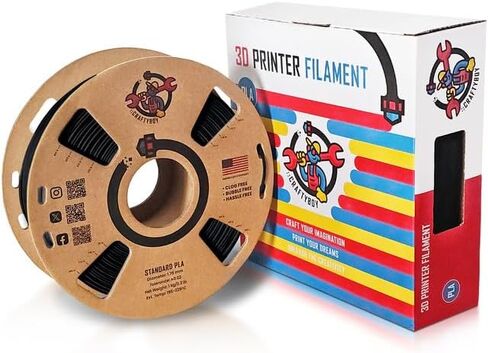 CRAFTYBOY PLA 3D Printer Filament - Black Filament 1.75mm, 1kg Spool – Fits FDM Printers Hobbyist to Professional Use, 3D Filament for Kids 3D Printer in Saudi Arabia