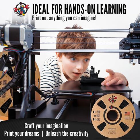 CRAFTYBOY PLA 3D Printer Filament - Black Filament 1.75mm, 1kg Spool – Fits FDM Printers Hobbyist to Professional Use, 3D Filament for Kids 3D Printer in Saudi Arabia