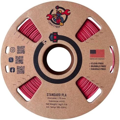 CRAFTYBOY PLA 3D Printer Filament - Black Filament 1.75mm, 1kg Spool – Fits FDM Printers Hobbyist to Professional Use, 3D Filament for Kids 3D Printer in Saudi Arabia