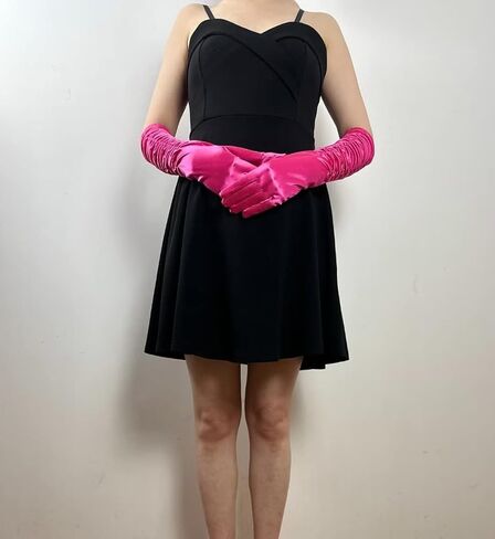 Women Long Satin Gloves Opera Party 20s Gloves Wedding Bridal Costume Party Accessories in Kuwait