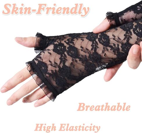 Women Half Fingerless Lace Gloves Ladies Fancy Floral Courtesy Bridal Gloves Silk Sunscreen Armband Sleeve Gloves in Saudi Arabia