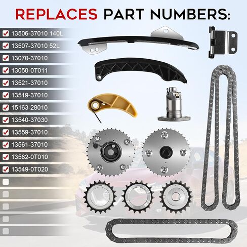 مجموعة سلسلة التوقيت PUENGSI متوافقة مع 2007-2009 Yaris 1.8L DOHC، 2009-2013 Corolla 1.8L DOHC، 2009-2013 Matrix 1.8L DOHC، 2011-2013 Prius 1.8L DOHC، 2012-2013 Prius V 1.8L DOHC والمزيد in Kuwait