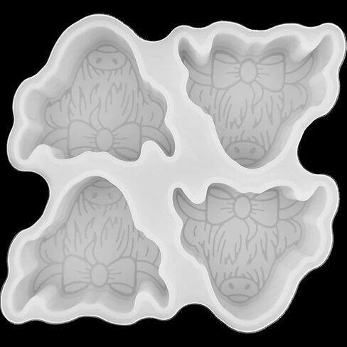 2 Pcs Set Freshie Silicone Mold Car Freshie Mold for Aroma Beads DIY Handmade Freshies Mould (4-Cow + 4-Cup) in Saudi Arabia