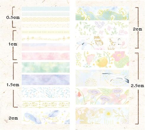 شريط لاصق مزخرف بشريط واشي من أجل لوازم سجل القصاصات اليدوية وتغليف الهدايا، ومستلزمات يوميات الكتاب المقدس، وتزيين الكتيبات المتطابقة بالكامل (60 لفة) in Kuwait