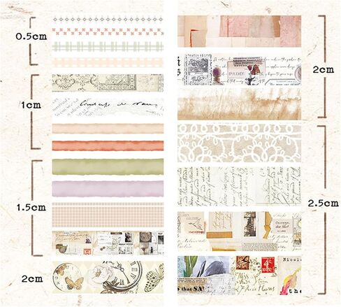 شريط لاصق مزخرف بشريط واشي من أجل لوازم سجل القصاصات اليدوية وتغليف الهدايا، ومستلزمات يوميات الكتاب المقدس، وتزيين الكتيبات المتطابقة بالكامل (60 لفة) in Kuwait