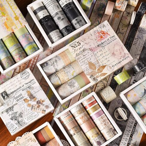 شريط لاصق مزخرف بشريط واشي من أجل لوازم سجل القصاصات اليدوية وتغليف الهدايا، ومستلزمات يوميات الكتاب المقدس، وتزيين الكتيبات المتطابقة بالكامل (60 لفة) in Kuwait