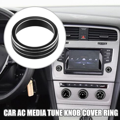 ACROPIX Front Car AC Media Tune Knob Cover Ring Fit for VW Golf MK7 - Pack of 5 Blue in Saudi Arabia