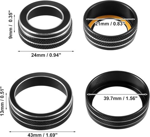 ACROPIX Front Car AC Media Tune Knob Cover Ring Fit for VW Golf MK7 - Pack of 5 Blue in Saudi Arabia
