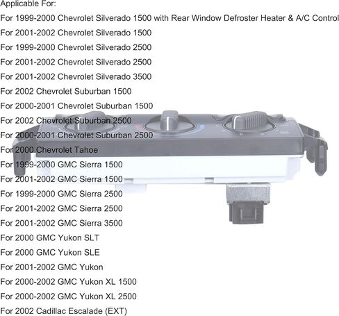 599-218 Climate Control Moduel,A/C Heater Climate Control Panel Compatible with 1999-2002 Chevrolet Silverado GMC Sierra 1500 2500 3500 Yukon in Saudi Arabia