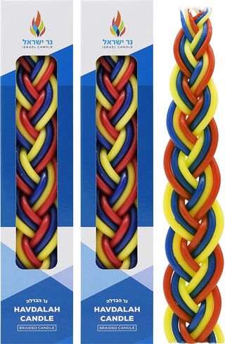 The Dreidel Company Handcrafted Havdalah Candle (Multi Color Red/White/Blue, 2-Pack) in Saudi Arabia