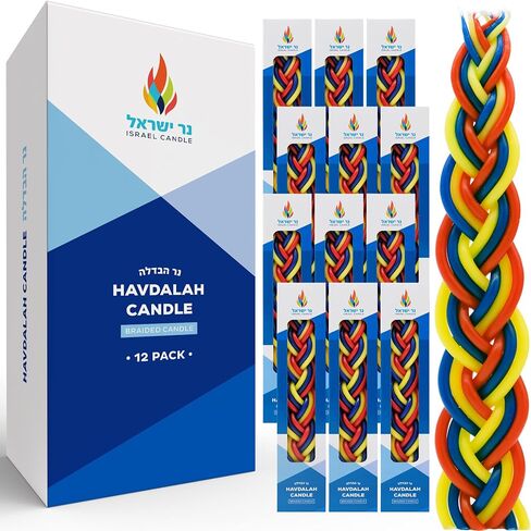 The Dreidel Company Handcrafted Havdalah Candle (Multi Color Red/White/Blue, 2-Pack) in Saudi Arabia