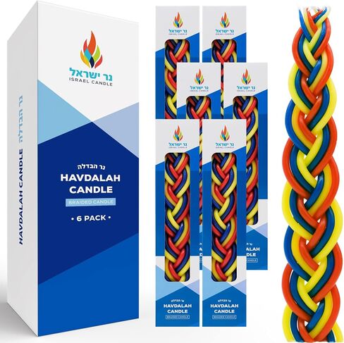 The Dreidel Company Handcrafted Havdalah Candle (Multi Color Red/White/Blue, 2-Pack) in Saudi Arabia