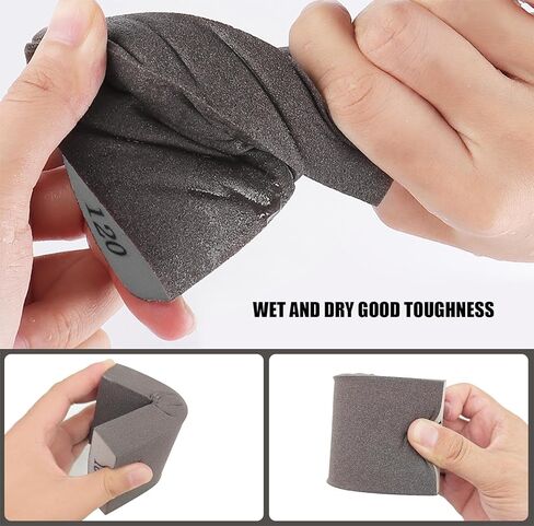 5 "× 2.7" إسفنجة صنفرة كبيرة مكونة من 6 قطع مجموعة صنفرة 60 80 120 180 240 320 ورق رمل لإصلاح الجدران، مجموعة متنوعة من إسفنجات الصنفرة للخشب، وصنفرة الحوائط الجافة in Kuwait
