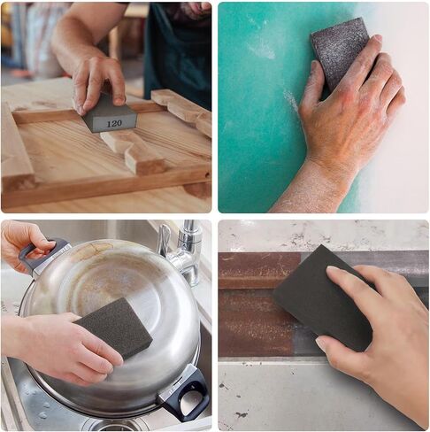 5 "× 2.7" إسفنجة صنفرة كبيرة مكونة من 6 قطع مجموعة صنفرة 60 80 120 180 240 320 ورق رمل لإصلاح الجدران، مجموعة متنوعة من إسفنجات الصنفرة للخشب، وصنفرة الحوائط الجافة in Kuwait