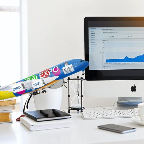 طائرة نموذجية كبيرة بمقياس 1:160 طراز ايرباص 380 نماذج طائرات طائرات دييكاست مع ضوء LED للتجميع أو الهدايا in Kuwait