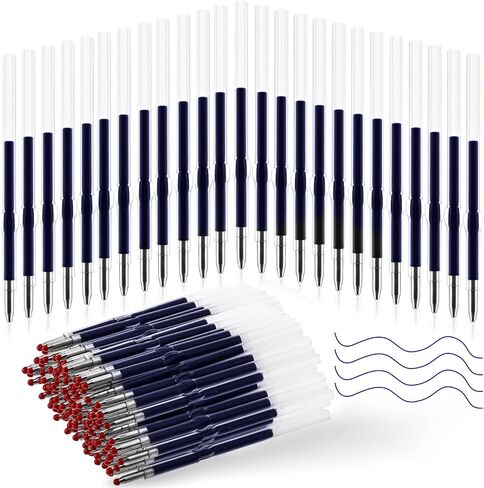 200 Pcs Beadable Pens Refills, Plastic Bead Ballpoint Pen Refills Black/Blue Ink 1.0mm Replaceable Pens Refills Smooth Writing Bead Pens Refills 2.44 inch/6.2 cm (Blue) in Saudi Arabia