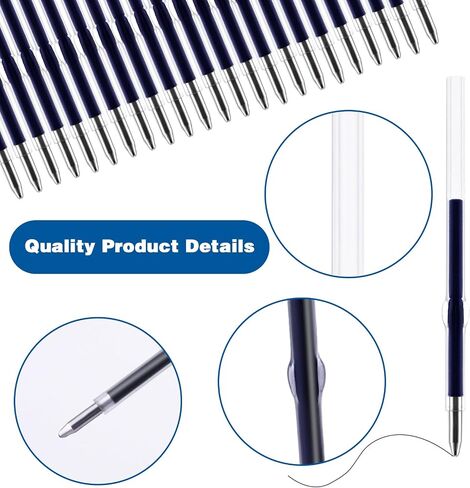 200 Pcs Beadable Pens Refills, Plastic Bead Ballpoint Pen Refills Black/Blue Ink 1.0mm Replaceable Pens Refills Smooth Writing Bead Pens Refills 2.44 inch/6.2 cm (Blue) in Saudi Arabia