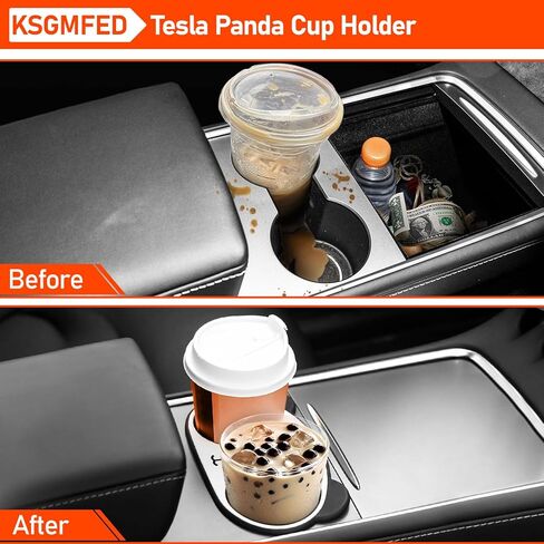 حامل الكأس لطراز تسلا 3/Y وحدة التحكم المركزية كأس إدراج 2023 2022 2021 ترقية حامل الكأس الباندا المنظم صينية تخزين in Kuwait