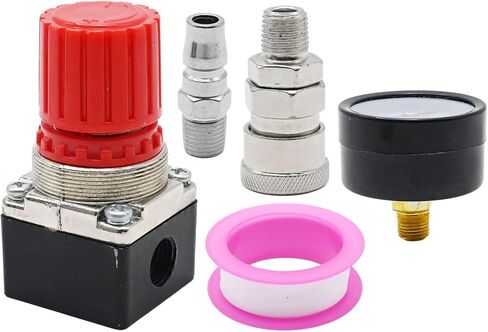 1/4" Air Compressor Pressure Regulator with Gauge 0-180 PSI Air Gauge Regulator Inline for Air Compressor and Pneumatic Tools Air Regulator (3-Way Valve) in Saudi Arabia
