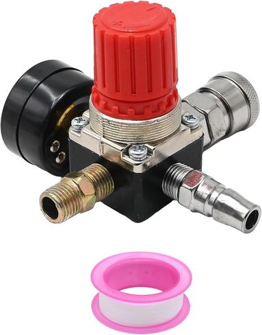 1/4" Air Compressor Pressure Regulator with Gauge 0-180 PSI Air Gauge Regulator Inline for Air Compressor and Pneumatic Tools Air Regulator (3-Way Valve) in Saudi Arabia