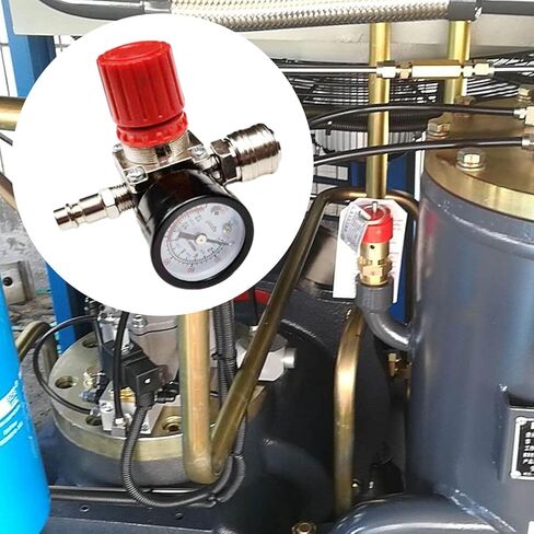 1/4" Air Compressor Pressure Regulator with Gauge 0-180 PSI Air Gauge Regulator Inline for Air Compressor and Pneumatic Tools Air Regulator (3-Way Valve) in Saudi Arabia