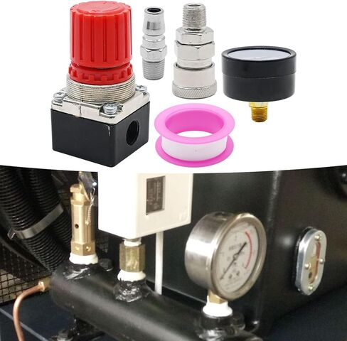 1/4" Air Compressor Pressure Regulator with Gauge 0-180 PSI Air Gauge Regulator Inline for Air Compressor and Pneumatic Tools Air Regulator (3-Way Valve) in Saudi Arabia