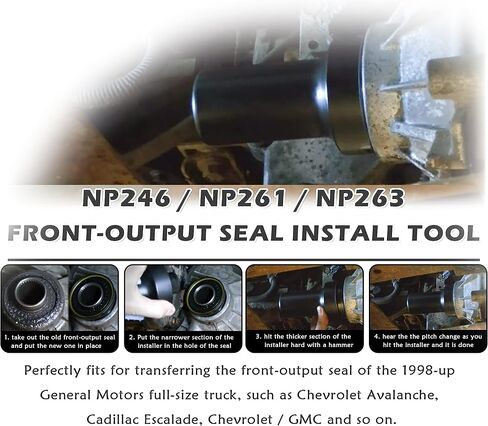 Chevy GMC NP246 NP261 NP261XHD NP263 NP263XHD Front-Output Seal Install Tool T-M109RAC Adapt-A-Case Trucks Transfer Case Seal Install Tool 1998-Up in Saudi Arabia