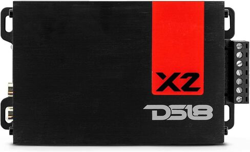 DS18 X2 Ultra Compact Car Audio Amplifier Class D 2 Channel Full Range 1140 Watts Peak - Great Compact Amp for Motorcycle, Powersports, Car Audio in Saudi Arabia