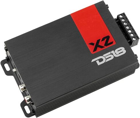DS18 X2 Ultra Compact Car Audio Amplifier Class D 2 Channel Full Range 1140 Watts Peak - Great Compact Amp for Motorcycle, Powersports, Car Audio in Saudi Arabia
