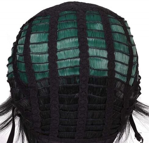 Short Straight Black and Green Cosplay Wig Anime Costume Synthetic Hair for Halloween Women, Girl Costumes Wigs Party in Kuwait