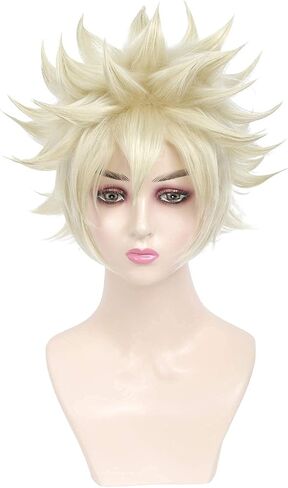 Short Straight Black and Green Cosplay Wig Anime Costume Synthetic Hair for Halloween Women, Girl Costumes Wigs Party in Kuwait