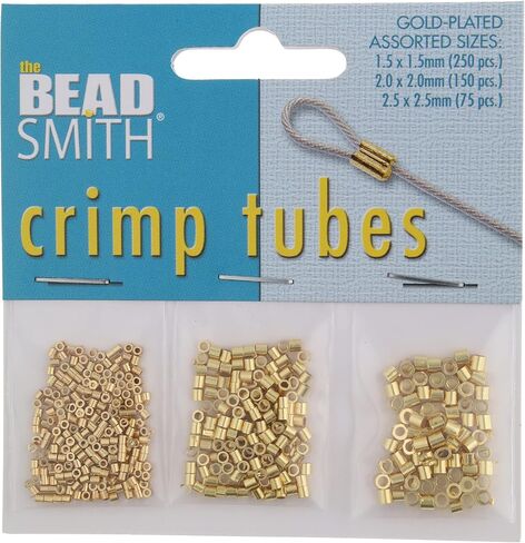 The Beadsmith Tube Crimp Beads, 2 x 2mm, Assorted Colors, 500 Pieces, Uniform Cylindrical Shape, No Sharp Edges, Designed to Secure The Ends of Jewelry Stringing Wires and Cables in Saudi Arabia