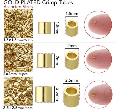 The Beadsmith Tube Crimp Beads, 2 x 2mm, Assorted Colors, 500 Pieces, Uniform Cylindrical Shape, No Sharp Edges, Designed to Secure The Ends of Jewelry Stringing Wires and Cables in Saudi Arabia
