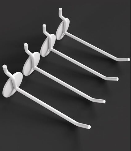 10Pack Pegboard Hooks Fits Any Peg Board - Organize Necklaces, Jewelry, Retail Items, Keys, Craft or Mobile Phone Accessories Display Hole Plate Hook (4", White) in Kuwait