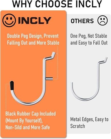 INCLY 100PCS Black Pegboard Wall Organizer Kit, 24x24 Inch Metal Pegboard Panels Utility Tool Organizer with Hooks & Paper Towel Holder, Pegboard Storage System for Garage Workbench Shed in Saudi Arabia